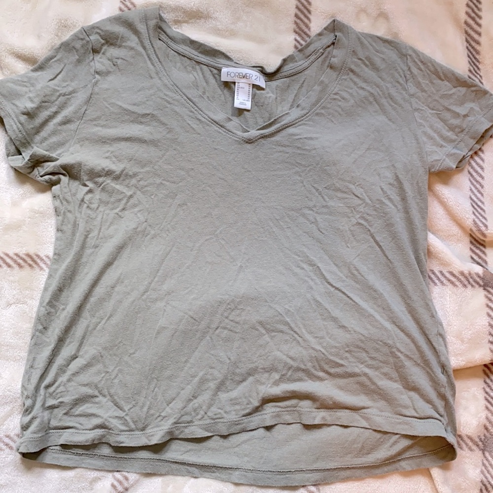 Olive Green V Neck